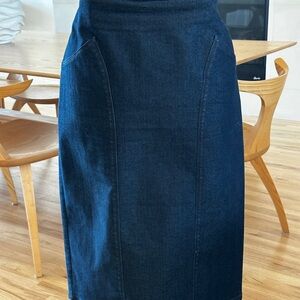 Lafayette 148 New York Blue Denim Pencil Skirt for Work